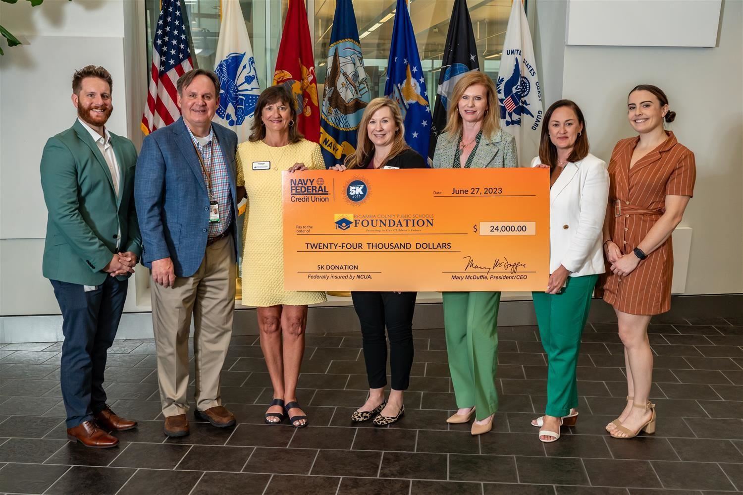 Navy Federal presenting their donation