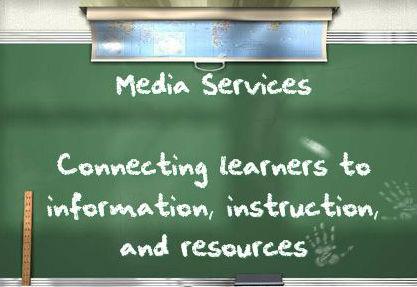 Media Services blackboard with mission statement
