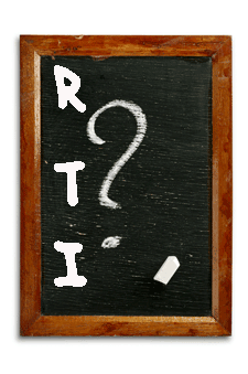 RTI written on a chalkboard