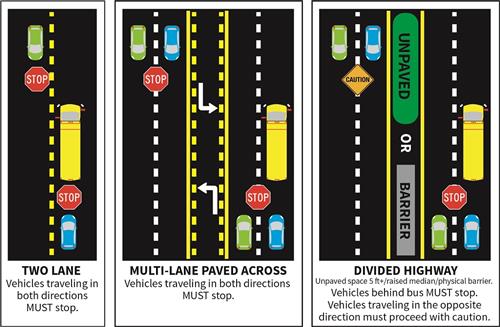 When to stop for a bus