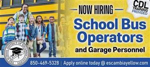 Now Hiring School Bus Operators and Garage Personnel