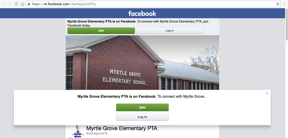 Myrtle Grove Facebook account