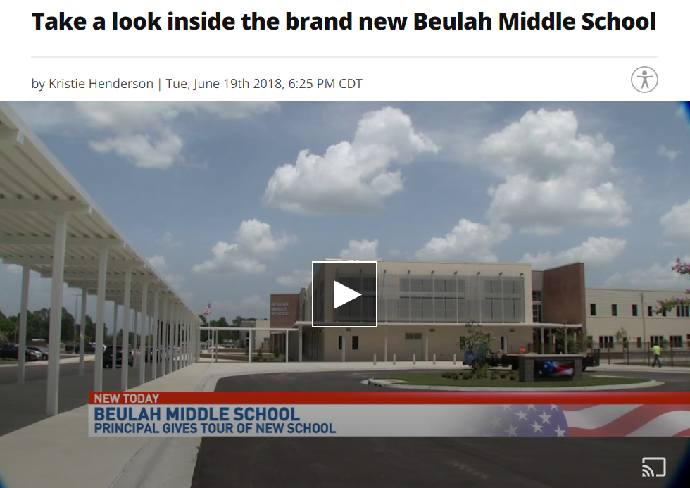 Story and video from WEAR about a tour of the new Beulah Middle School
