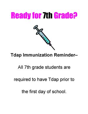 Tdap Immunization reminder