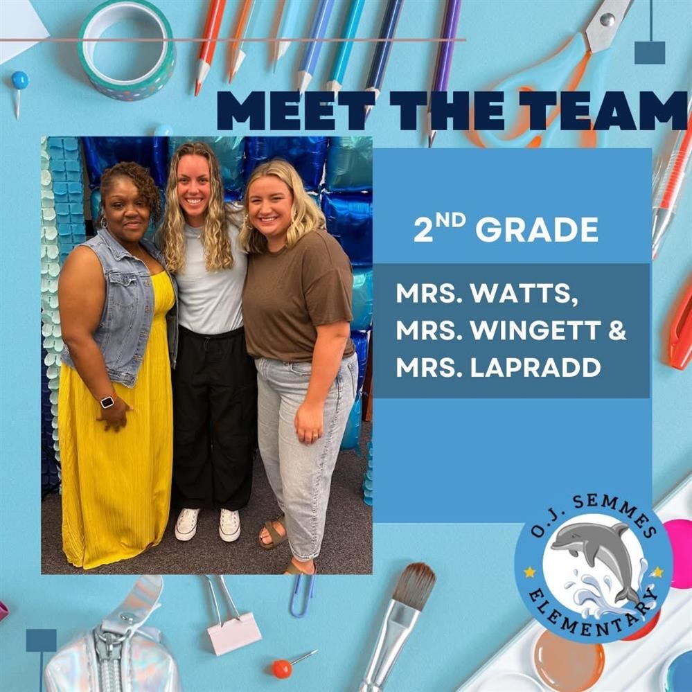 2nd Grade Team. Watts, Wingett, and Lapradd