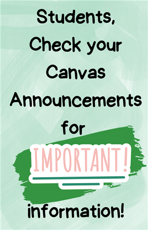 Check Canvas for Announcements!