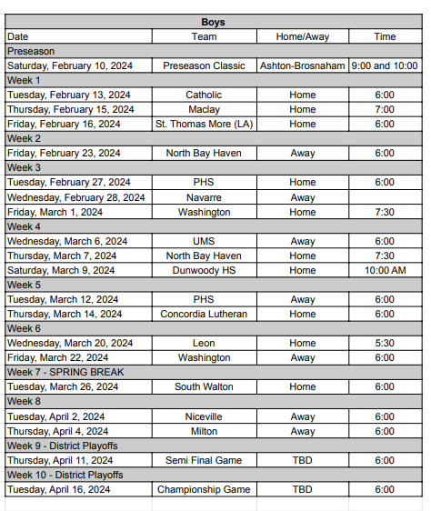 Lacrosse Schedules