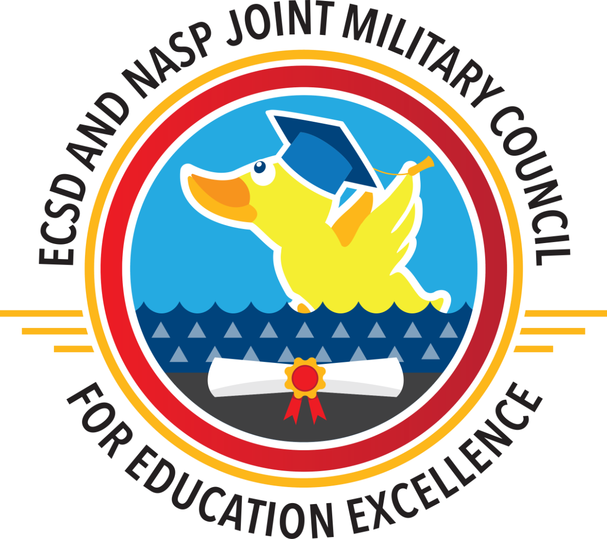 Logo for the ECSD and NASP Joint Military Council for Education Excellence